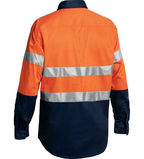 Picture of Bisley, Taped Hi Vis Closed Front Drill Shirt